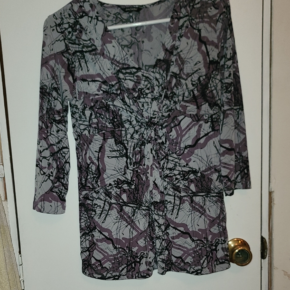Daisy Fuentes Purple and Black Blouse